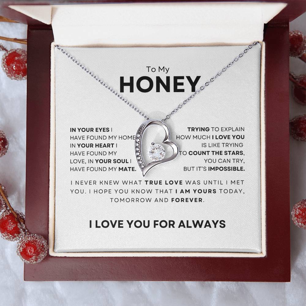 To My Honey-I Love You For Always-Forever Love Necklace