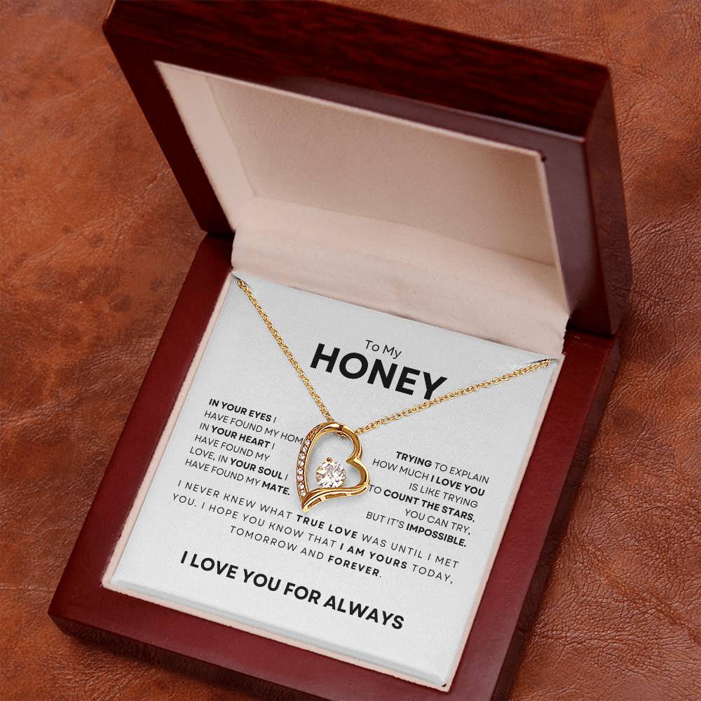 To My Honey-I Love You For Always-Forever Love Necklace