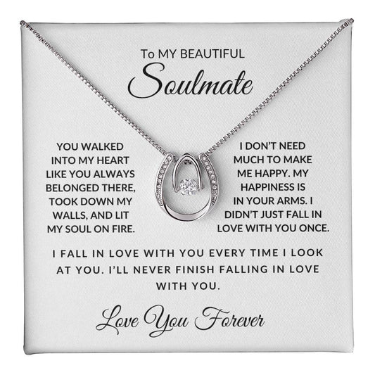 To My Beautiful Soulmate-Love You Forever-Lucky In Love Necklace
