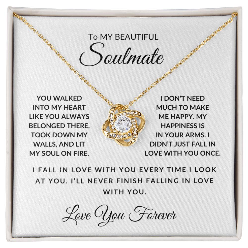 My Beautiful Soulmate- Love You Forever-Love Knot Necklace