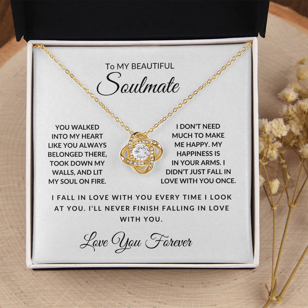 My Beautiful Soulmate- Love You Forever-Love Knot Necklace