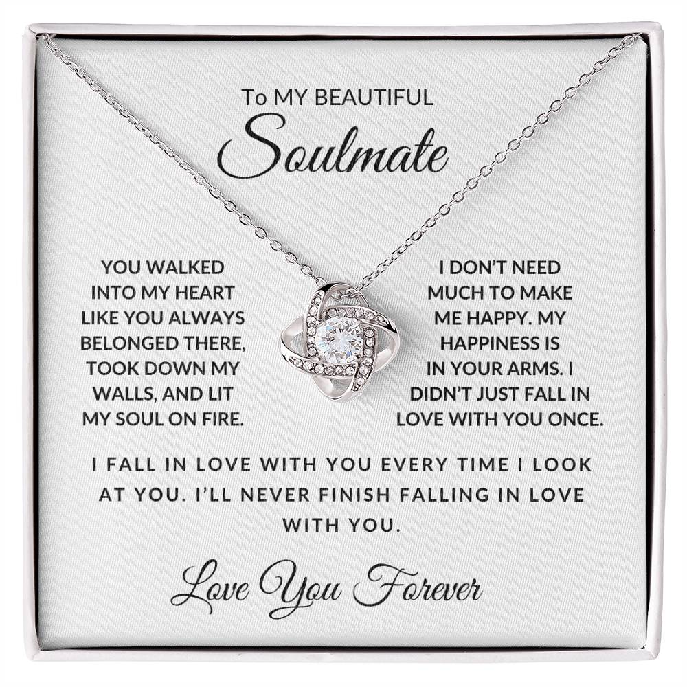 My Beautiful Soulmate- Love You Forever-Love Knot Necklace