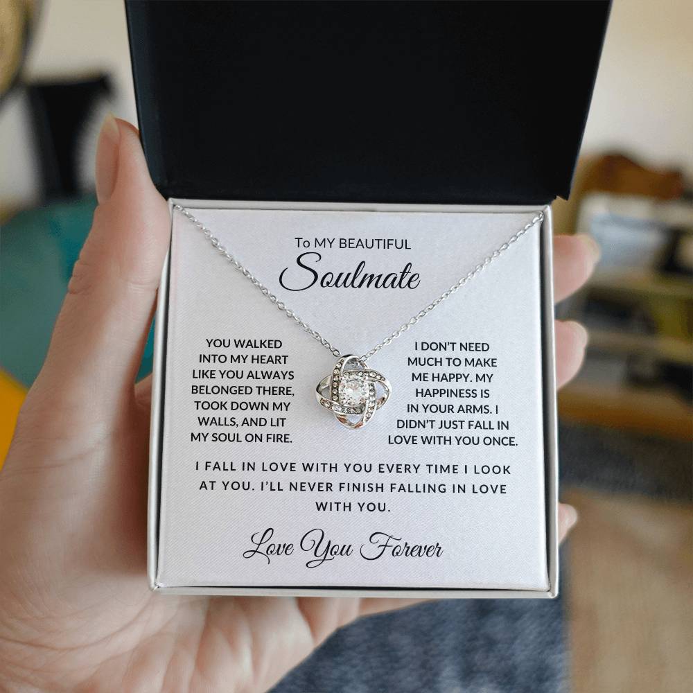 My Beautiful Soulmate- Love You Forever-Love Knot Necklace