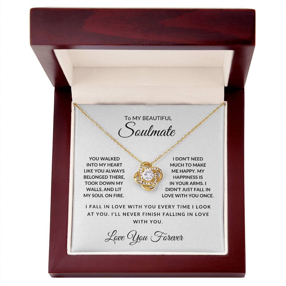 My Beautiful Soulmate- Love You Forever-Love Knot Necklace