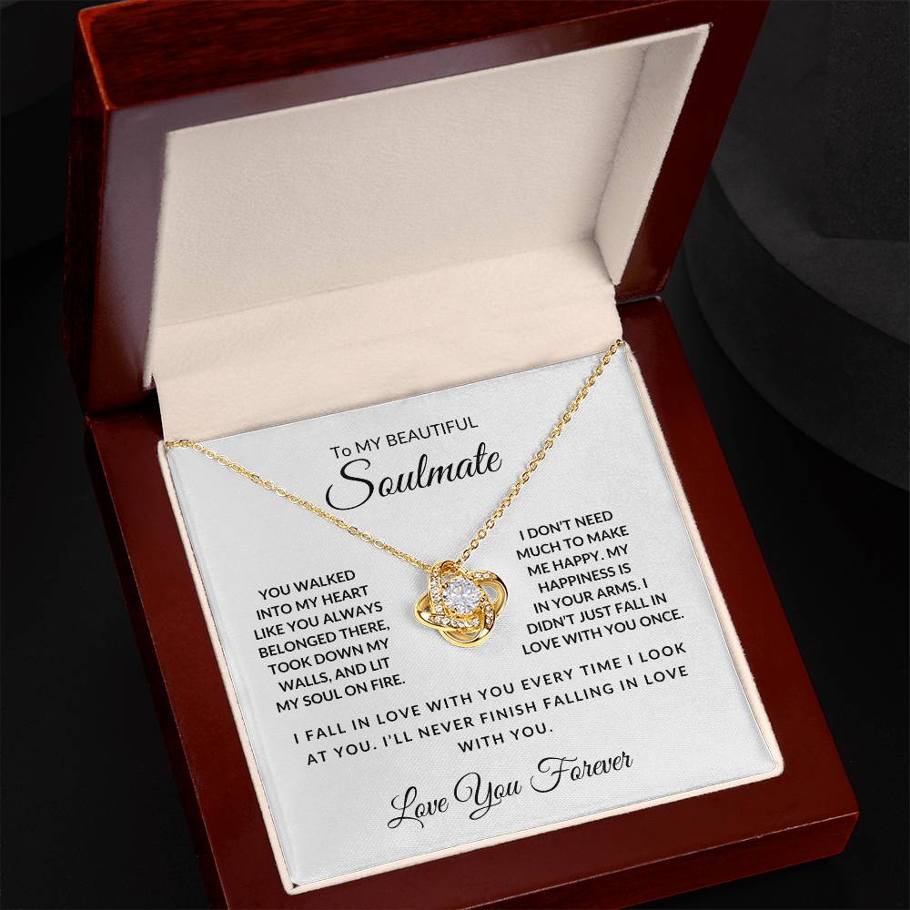 My Beautiful Soulmate- Love You Forever-Love Knot Necklace
