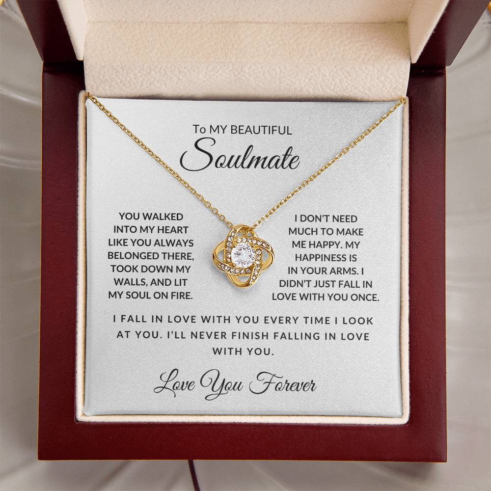 My Beautiful Soulmate- Love You Forever-Love Knot Necklace