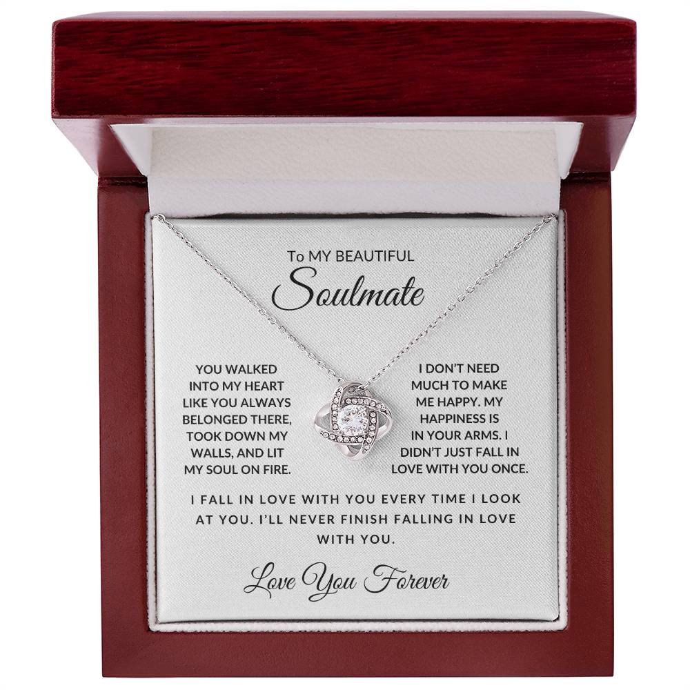 My Beautiful Soulmate- Love You Forever-Love Knot Necklace