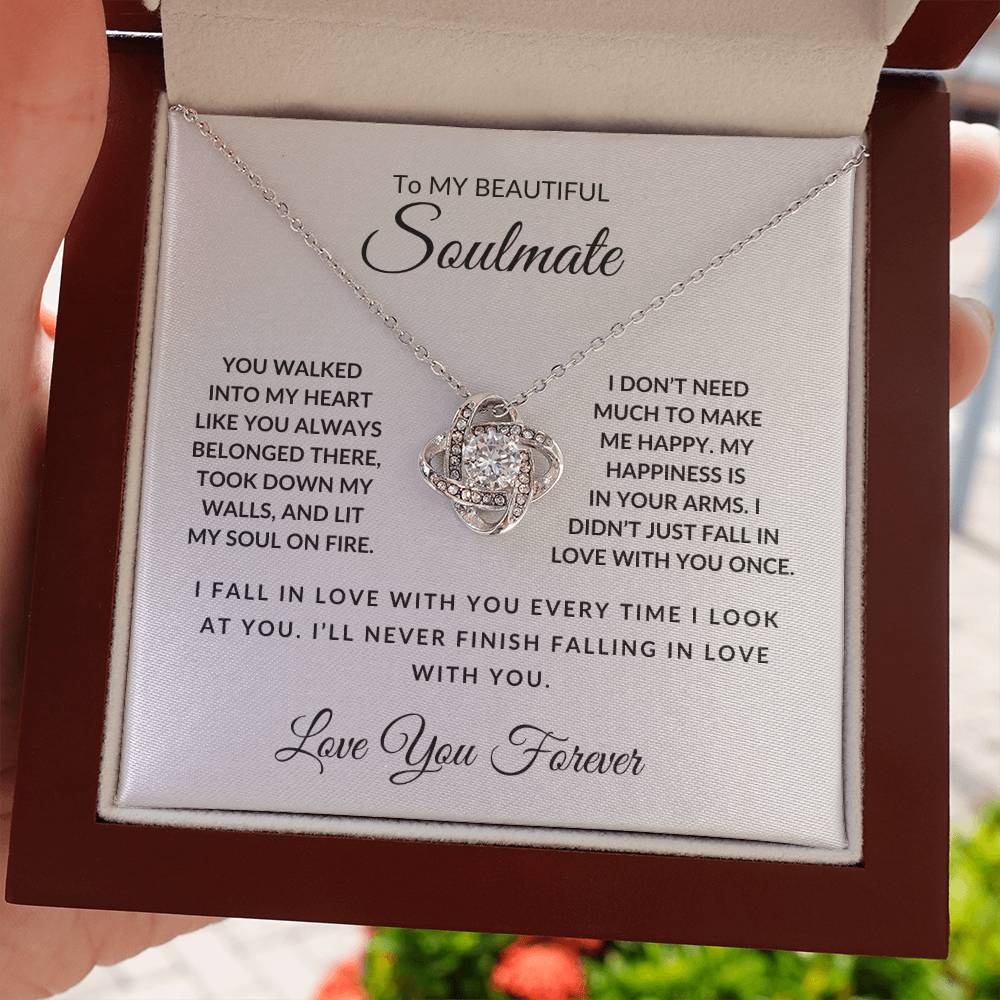 My Beautiful Soulmate- Love You Forever-Love Knot Necklace