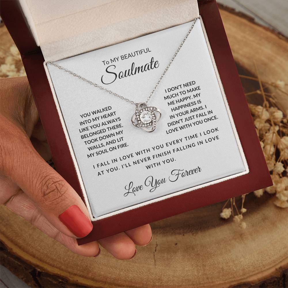 My Beautiful Soulmate- Love You Forever-Love Knot Necklace
