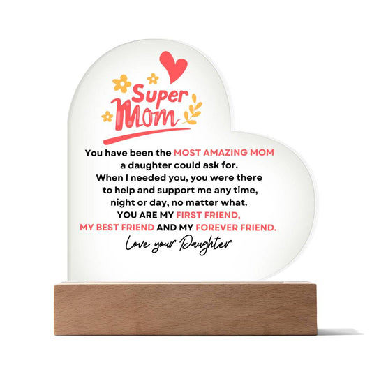 Super Mom Heartfelt Embrace Heart - Daughter