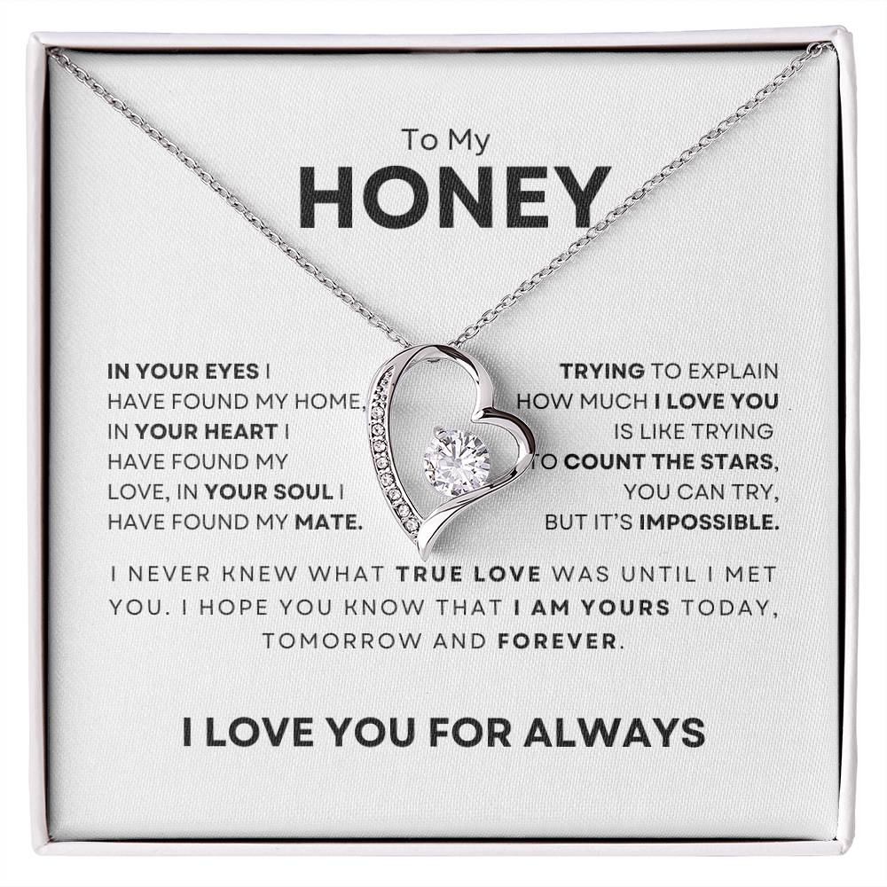 To My Honey-I Love You For Always-Forever Love Necklace