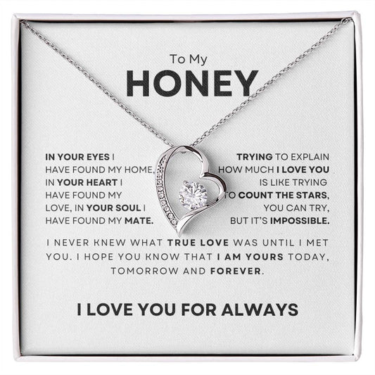 To My Honey-I Love You For Always-Forever Love Necklace