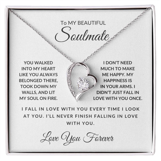 To My Beautiful Soulmate-Love You Forever-Forever Love Necklace