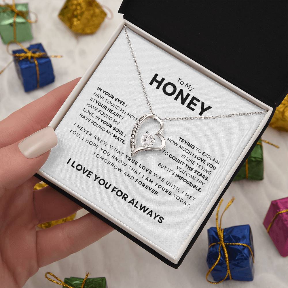 To My Honey-I Love You For Always-Forever Love Necklace