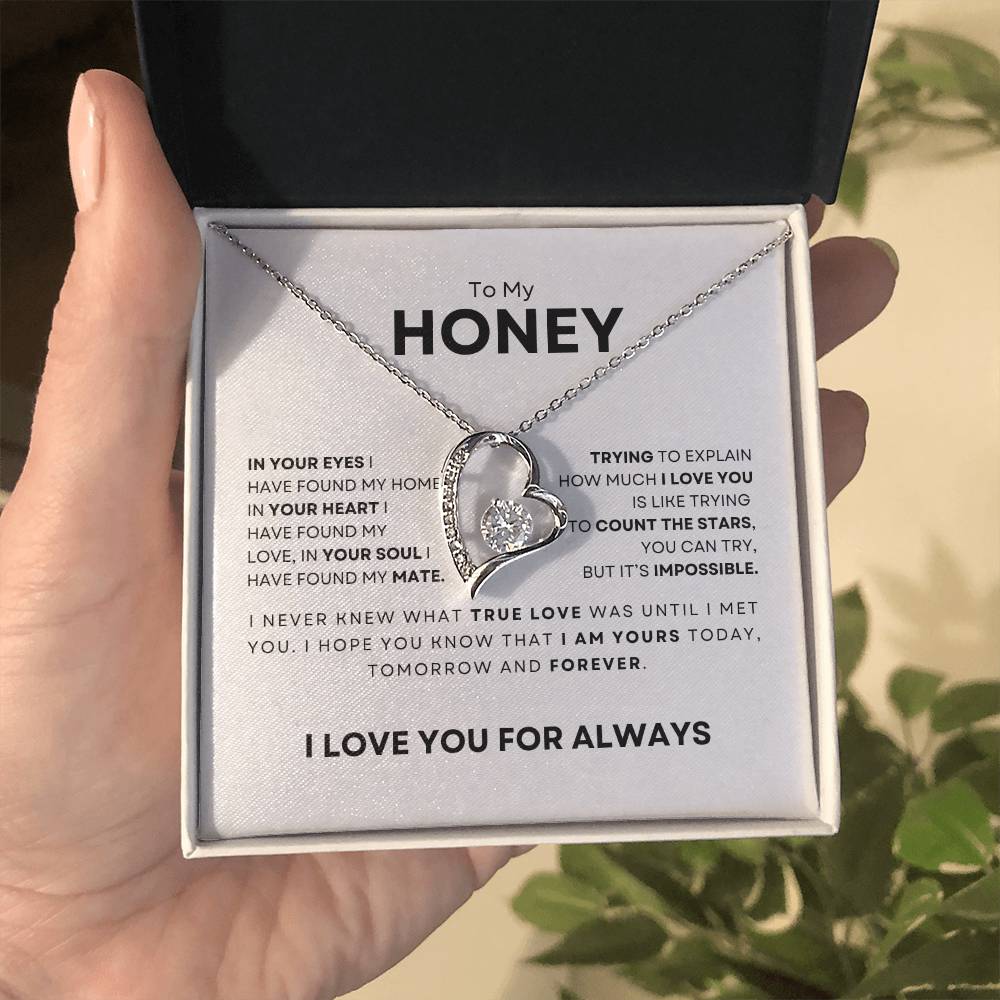 To My Honey-I Love You For Always-Forever Love Necklace
