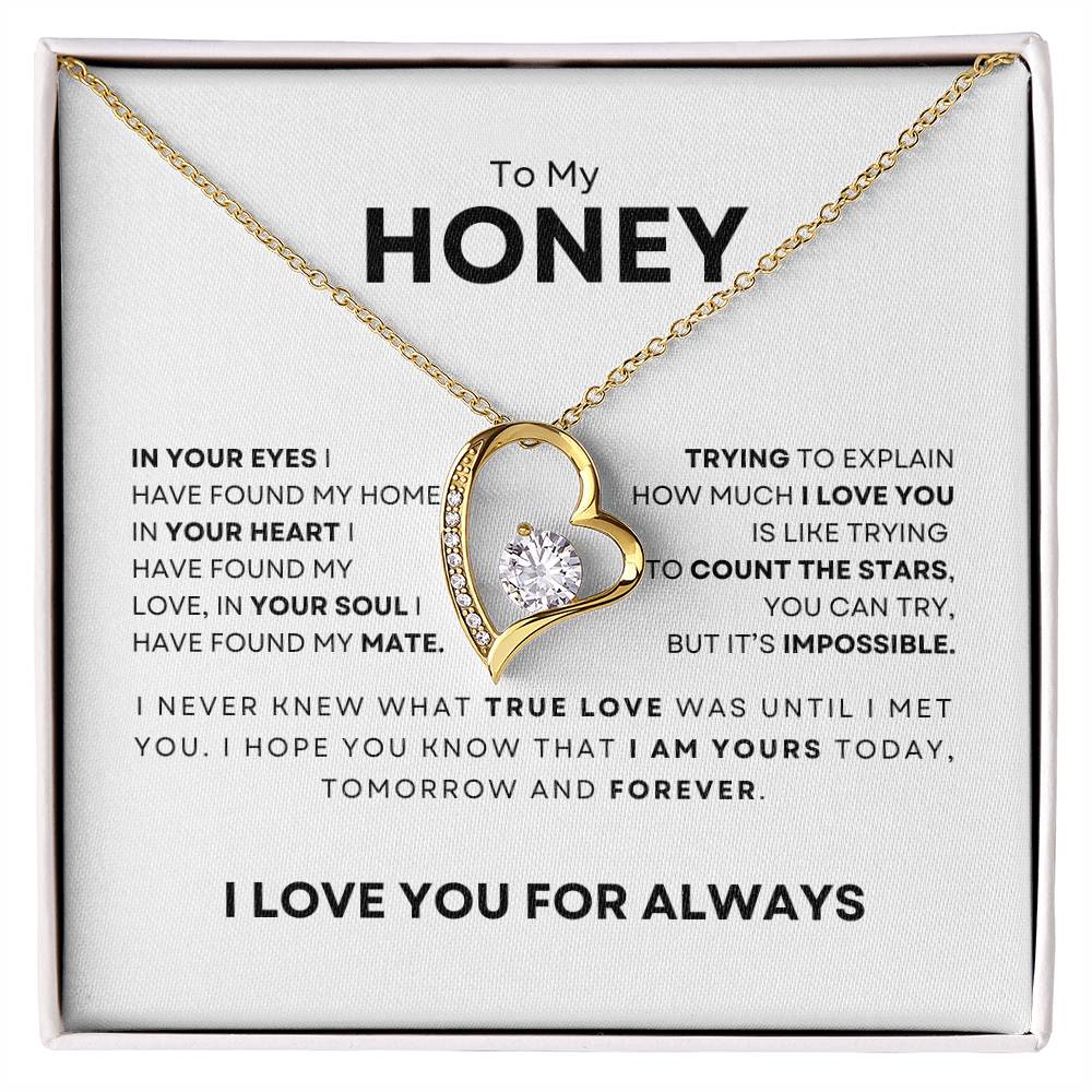 To My Honey-I Love You For Always-Forever Love Necklace