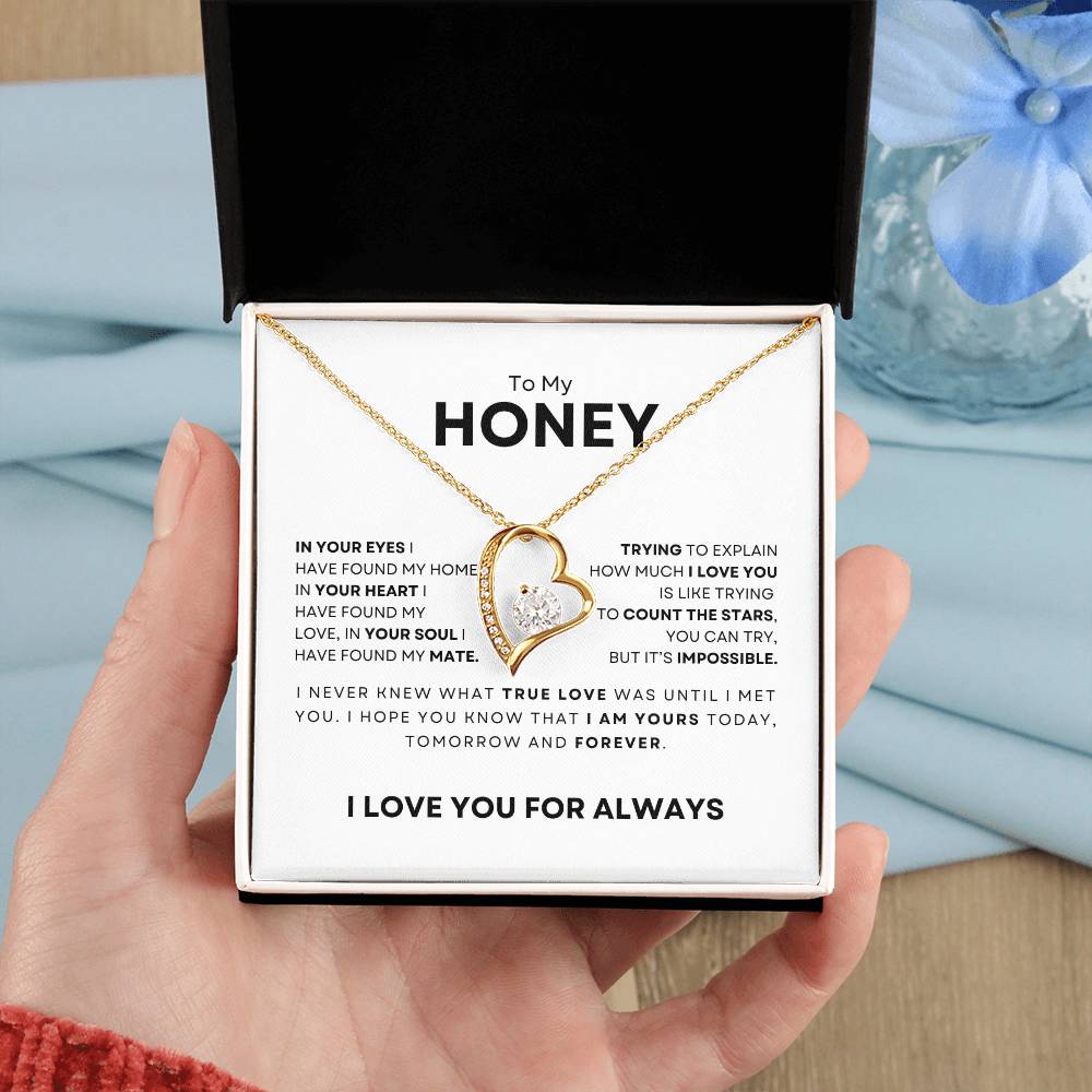 To My Honey-I Love You For Always-Forever Love Necklace