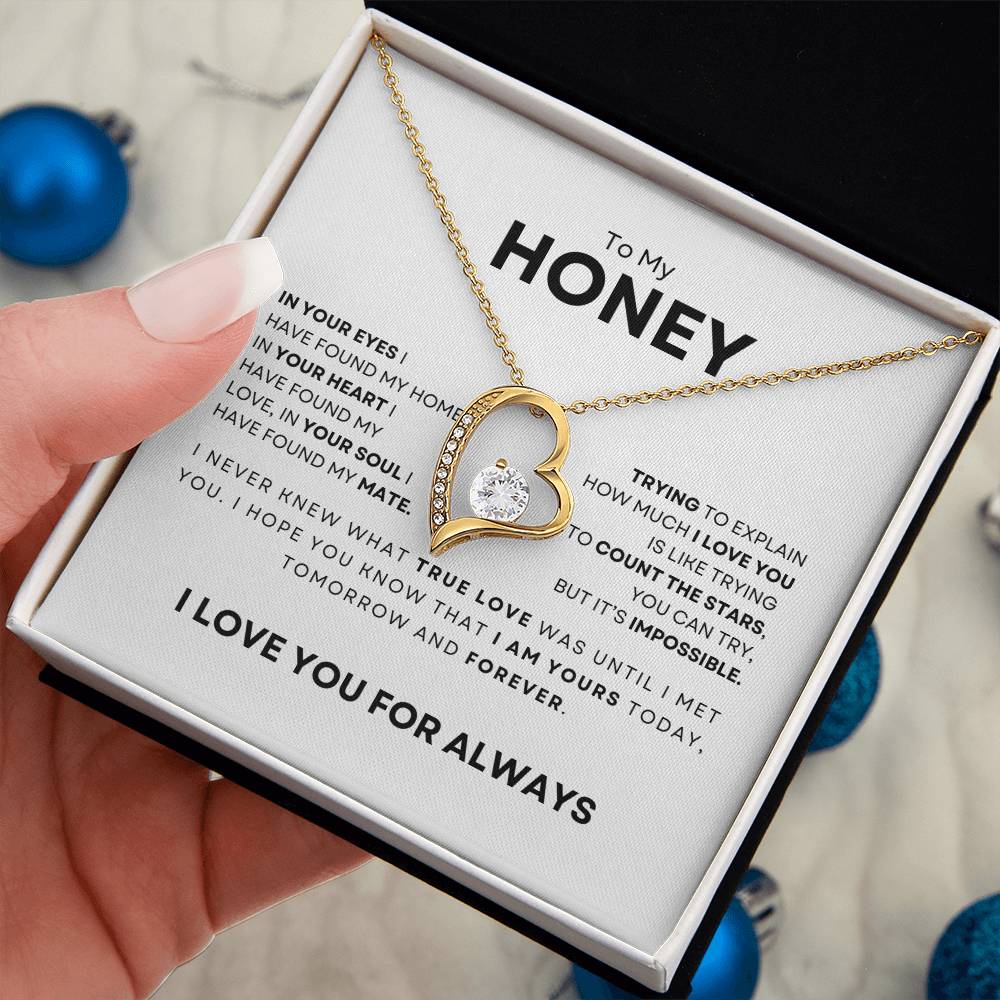 To My Honey-I Love You For Always-Forever Love Necklace