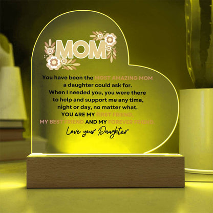 Mother's Love Heart w/Faux Flower Bouquet - Daughter